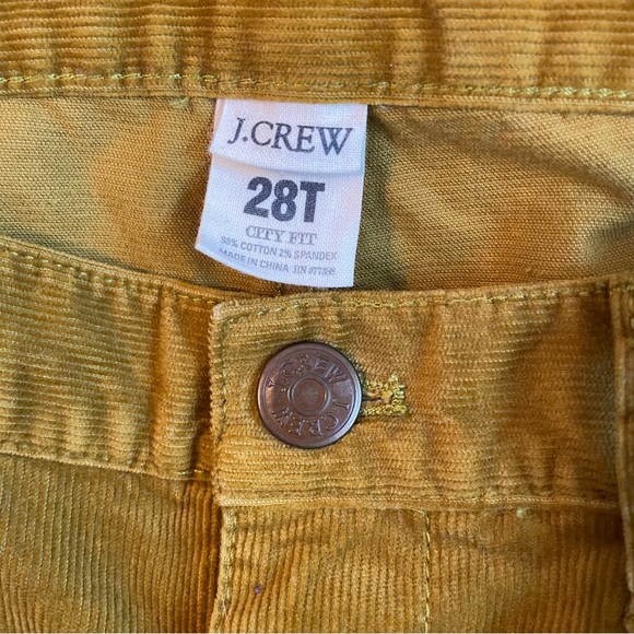 J.Crew 35” Inseam City Fit Dark Golden Mustard Corduroy Pants Size 28T Tall Long - Picture 4 of 12